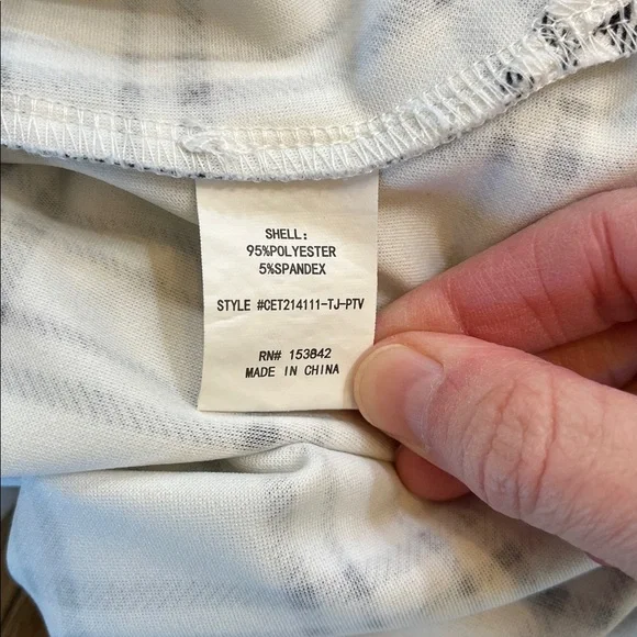 Melloday Longline Vest Windowpane Print White Black Open Front Medium M EUC - Picture 11 of 12